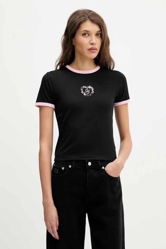 Guess Jeans t-shirt z elastanem czarny W6RI16.J1314
