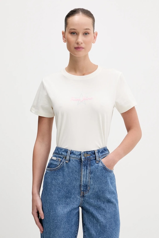 Футболка Guess Jeans с эластаном бежевый W6RI18.J1314