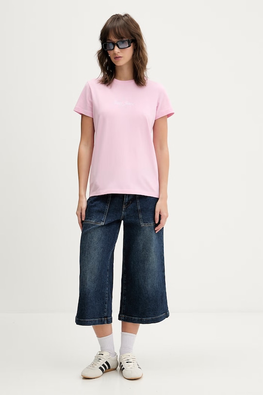 Guess Jeans t-shirt W6RI18.J1314 rózsaszín SS26