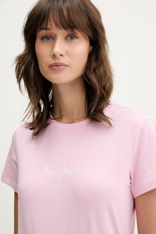 Guess Jeans t-shirt różowy W6RI18.J1314