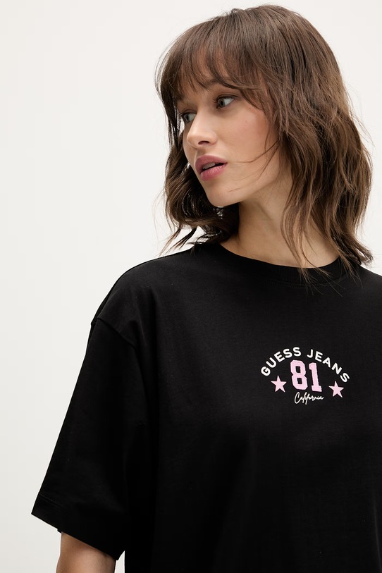 Guess Jeans t-shirt bawełniany czarny W6RI20.K8HM0