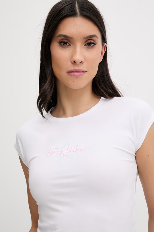 Μπλουζάκι Guess Jeans λευκό W6RI21.J1314