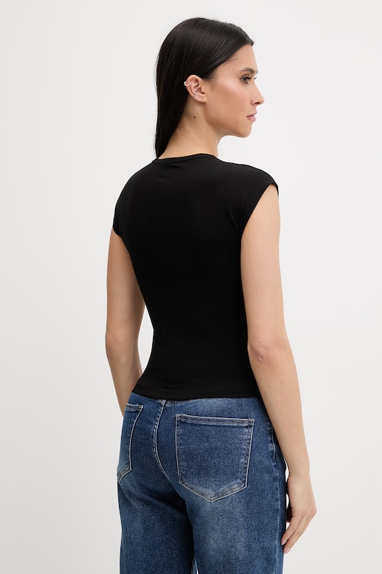 Ρούχα Μπλουζάκι Guess Jeans W6RI21.J1314 μαύρο