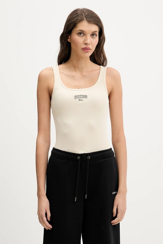 Guess Jeans top z elastanem beżowy W6RP20.KA0H1