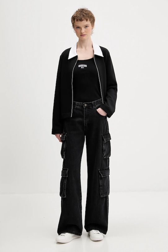 Guess Jeans top W6RP20.KA0H1 czarny SS26