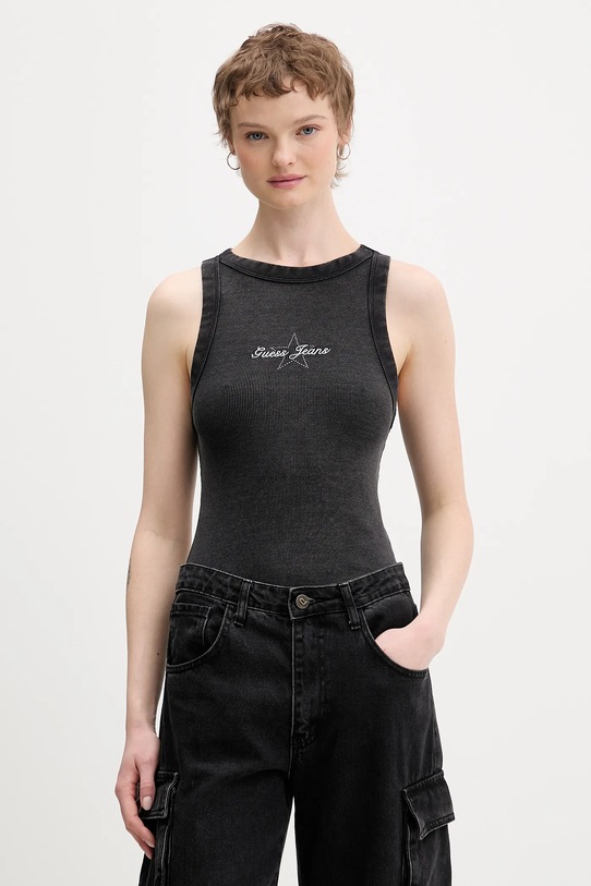 Guess Jeans top aplikacja czarny W6RP23.KA0H1