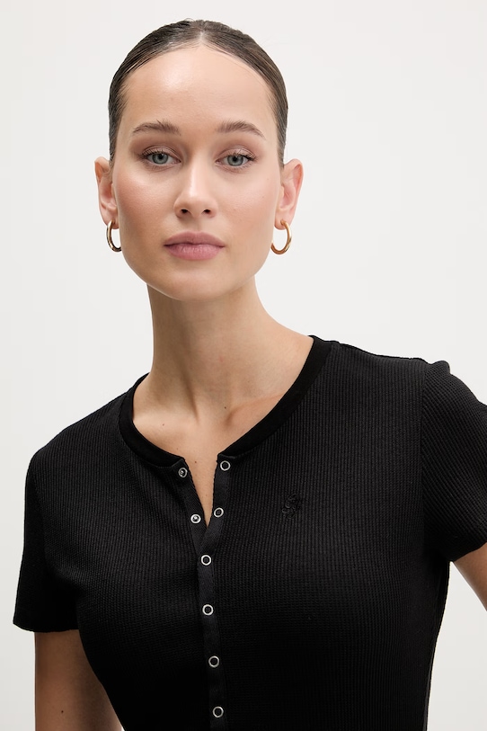 Odzież Guess Jeans t-shirt W6RP27.KD072 czarny