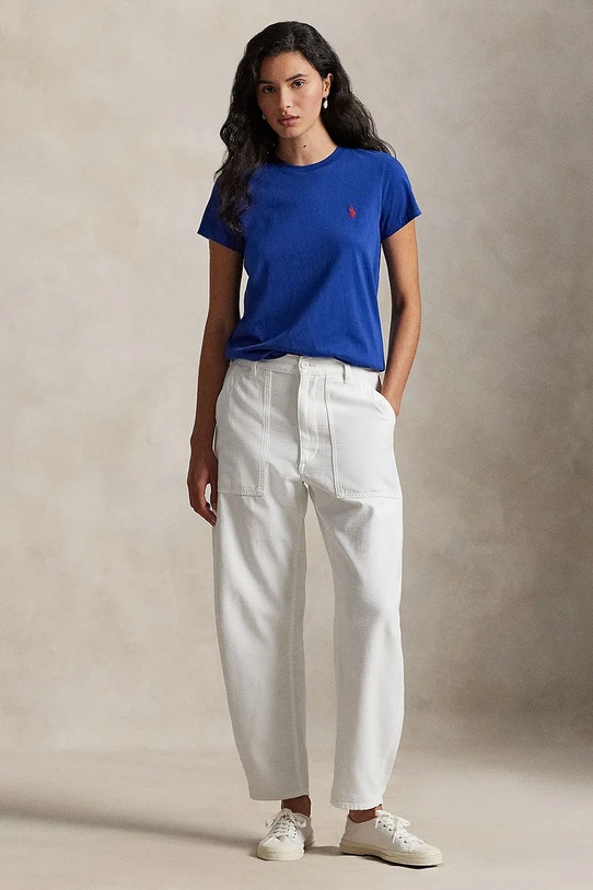 Odzież Polo Ralph Lauren t-shirt bawełniany 40/1 COTTON JERSEY 211B14605007 granatowy