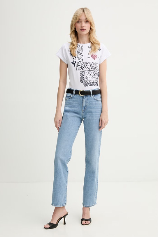 IBlues t-shirt bawełniany PAGINA 2617971051200 biały SS26