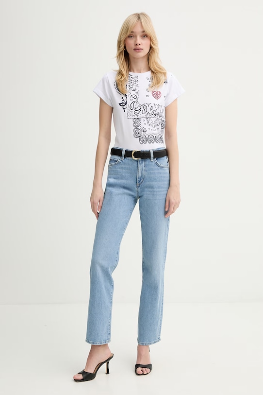 Bombažna kratka majica IBlues PAGINA 2617971051200 bela SS26