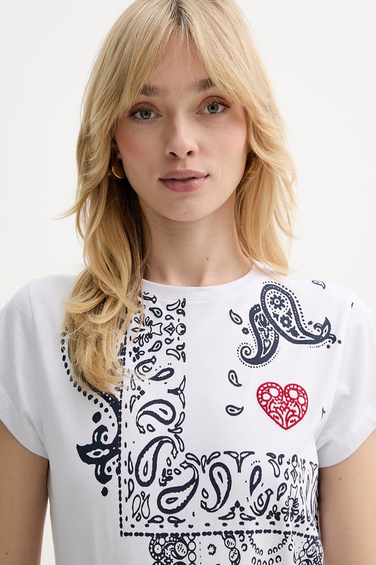 IBlues t-shirt bawełniany PAGINA biały 2617971051200