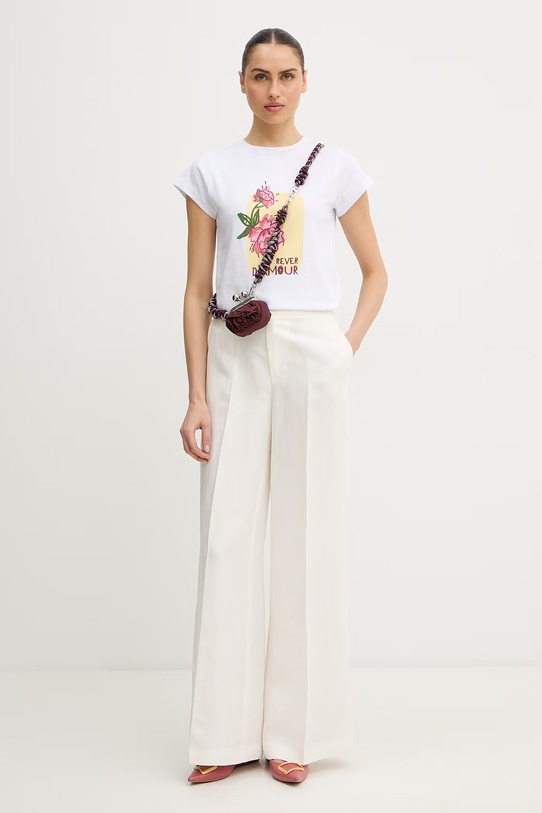 IBlues t-shirt bawełniany PAGINA 2617971051200 biały SS26