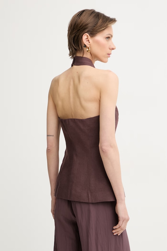 Одяг Marella топ жіночий лляний GIORNO 2613161012200 коричневий