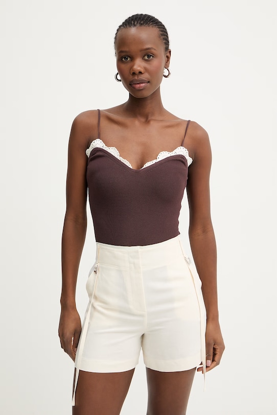 Marella top damski z wiskozy GESTRO brązowy 2613361152200