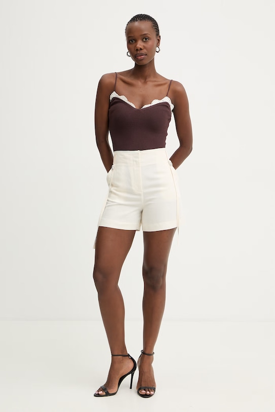 Marella top damski z wiskozy GESTRO 2613361152200 brązowy SS26