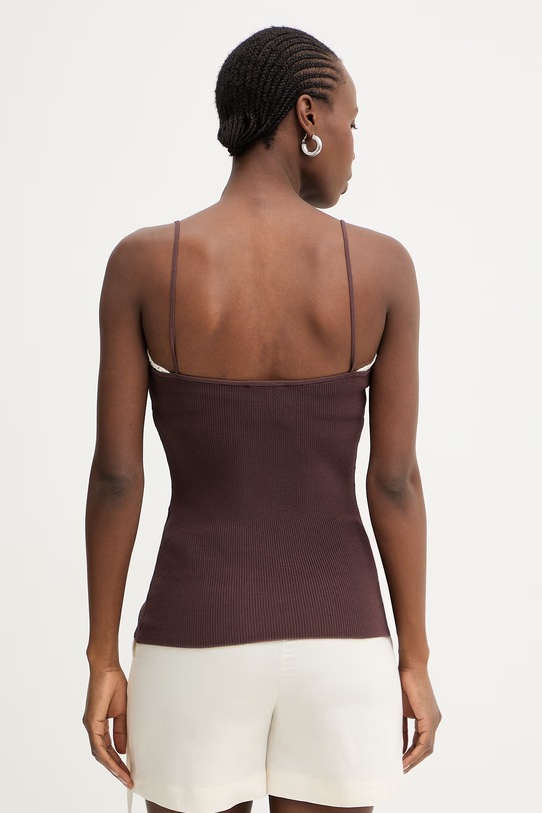 Odzież Marella top damski z wiskozy GESTRO 2613361152200 brązowy