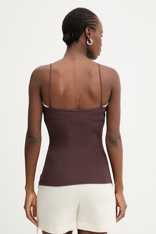 Odzież Marella top damski z wiskozy GESTRO 2613361152200 brązowy