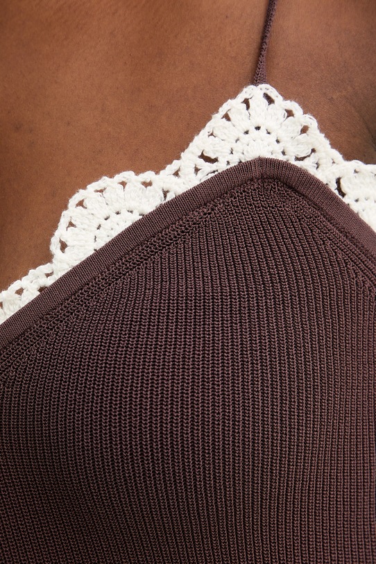 Marella top damski z wiskozy GESTRO 2613361152200 brązowy