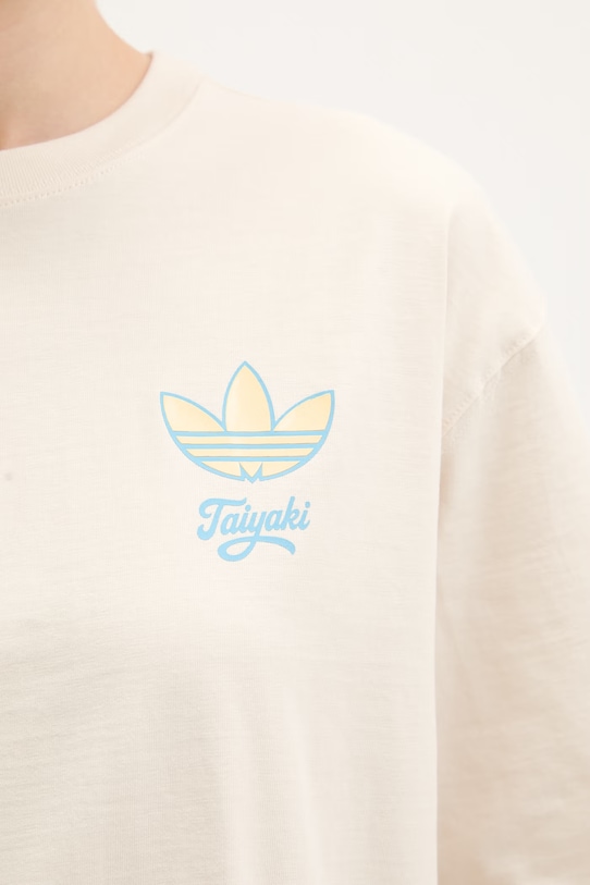Памучна тениска adidas Originals Taiyaki KY5480 бежов