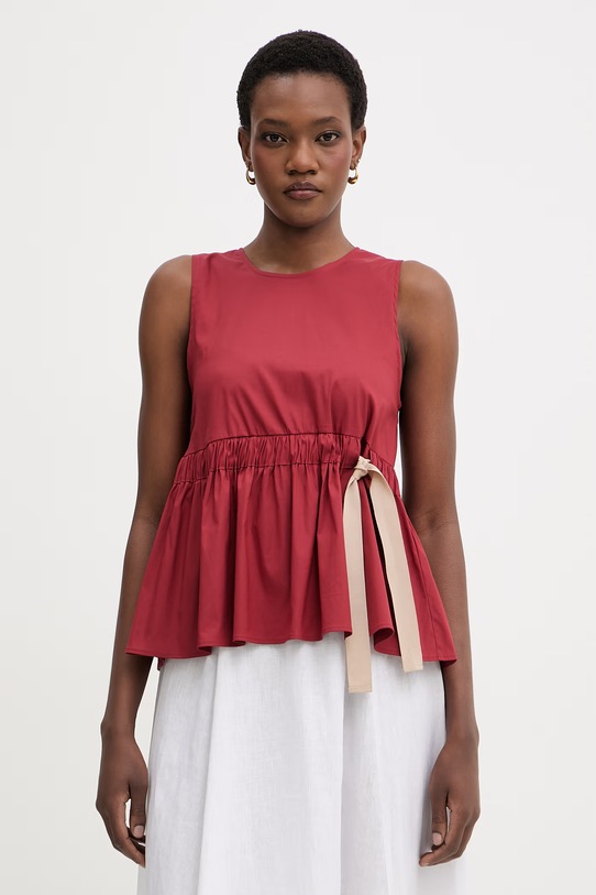 iBlues блузка на бретелях жіноча з бавовною ASSENZI бордо 2617161122200