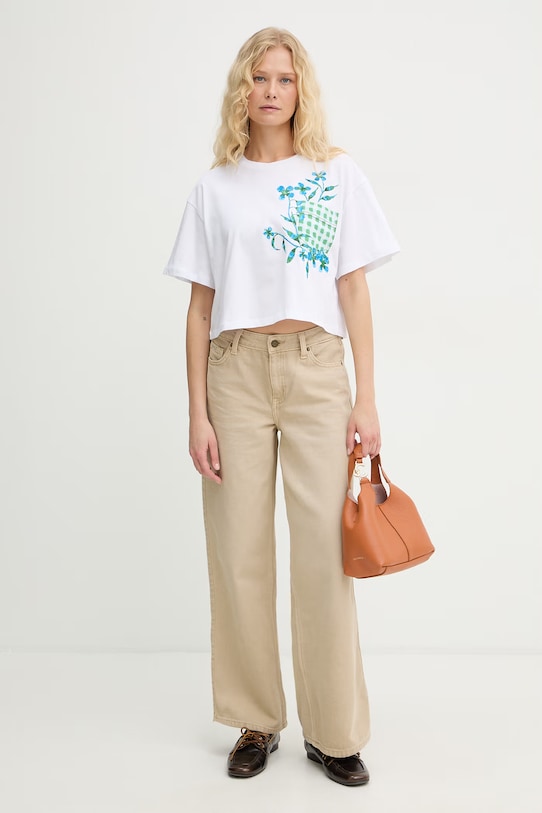 iBlues t-shirt damski bawełniany ELODIA 2617971062200 biały SS26