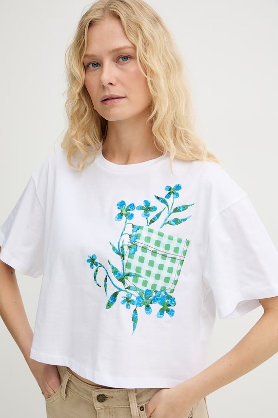 iBlues t-shirt damski bawełniany ELODIA biały 2617971062200