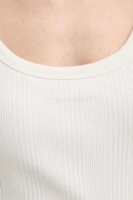 Calvin Klein top dámsky bavlnený s elastanom LV044F210G béžová