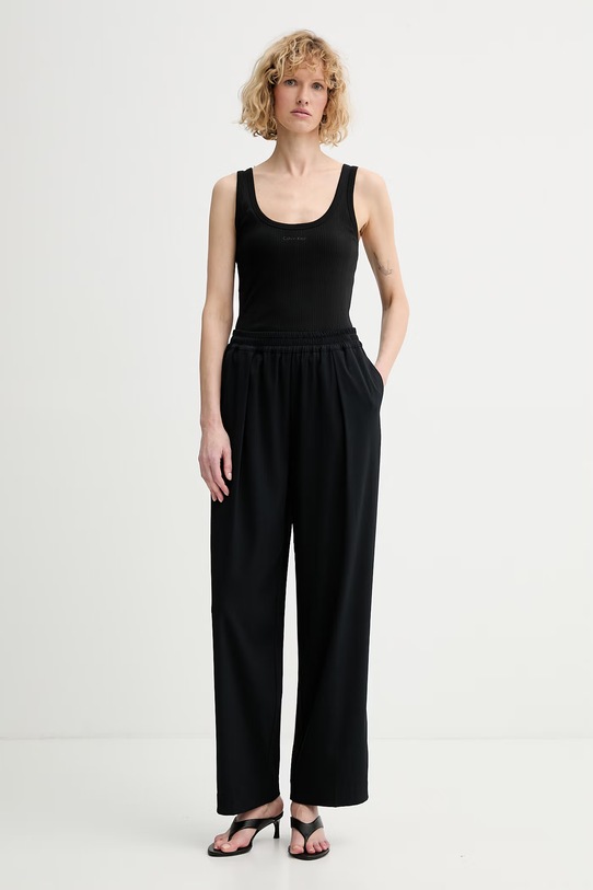 Calvin Klein top dámsky bavlnený s elastanom LV044F210G čierna SS26