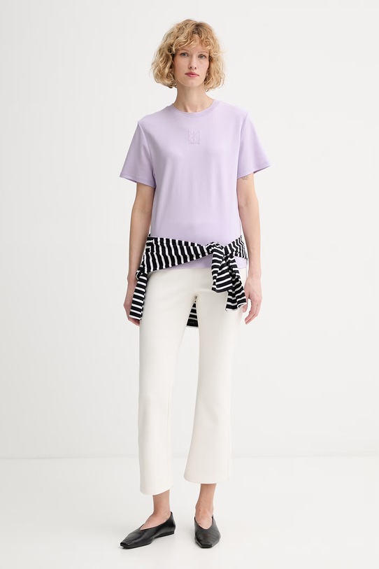 Calvin Klein тениска дамска от памук LV044D202G виолетов SS26