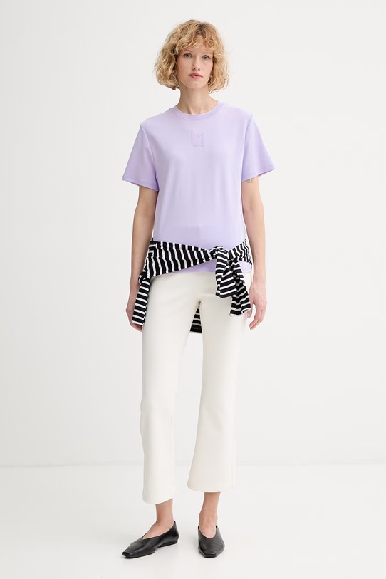 Calvin Klein t-shirt γυναικείο βαμβακερό LV044D202G μωβ SS26