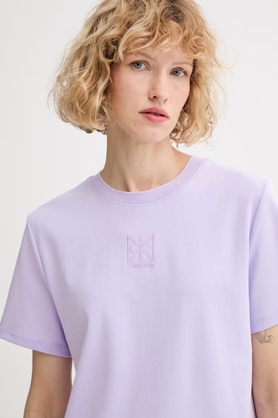 Calvin Klein t-shirt γυναικείο βαμβακερό μωβ LV044D202G