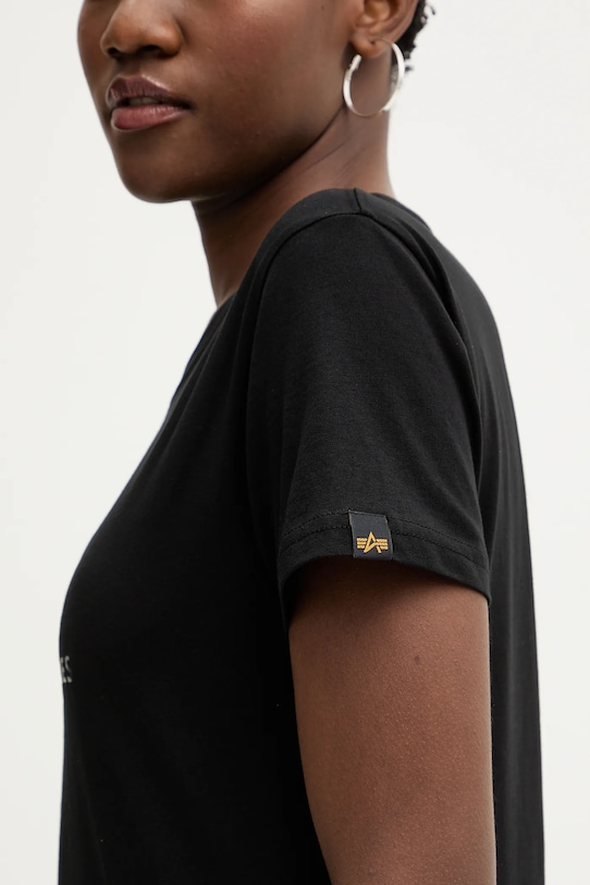 Alpha Industries t-shirt bawełniany Basic BL Mirror Leo W 196051ML czarny