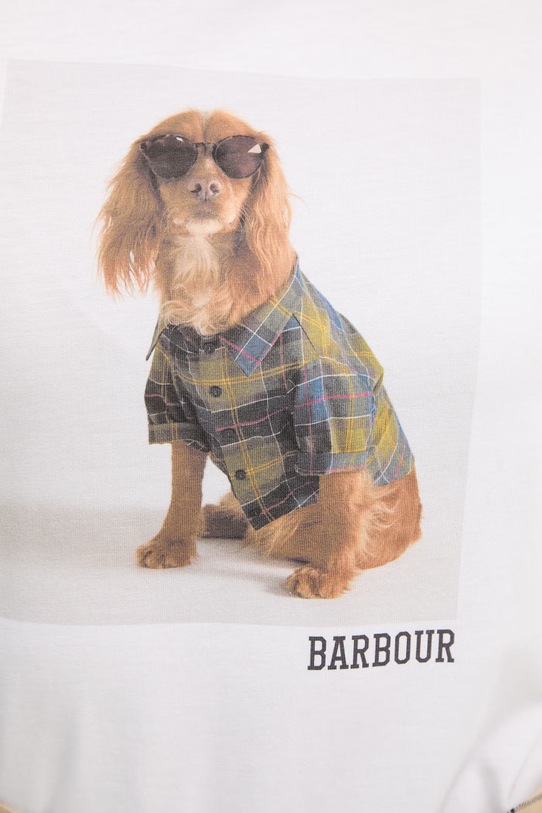 Barbour t-shirt bawełniany Marine LTS0716 biały