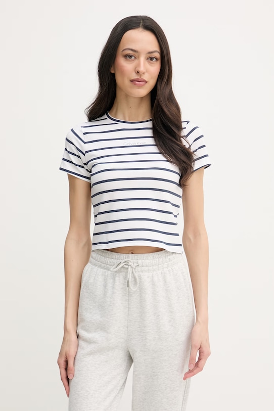 Calvin Klein Underwear majica ženska s pamukom bijela LV00QS7649