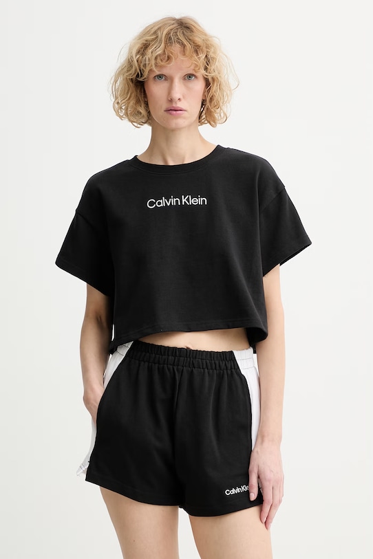 Calvin Klein T-shirt γυναικείο βαμβακερό μαύρο LV00Q61201