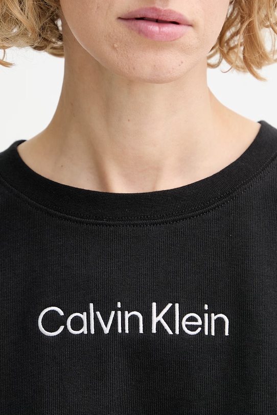 Calvin Klein T-shirt γυναικείο βαμβακερό LV00Q61201 μαύρο