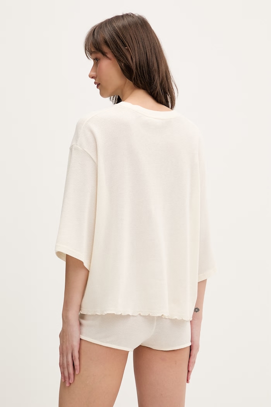 Odzież American Vintage T-shirt swetrowy damski bawełniany ATA02A beżowy