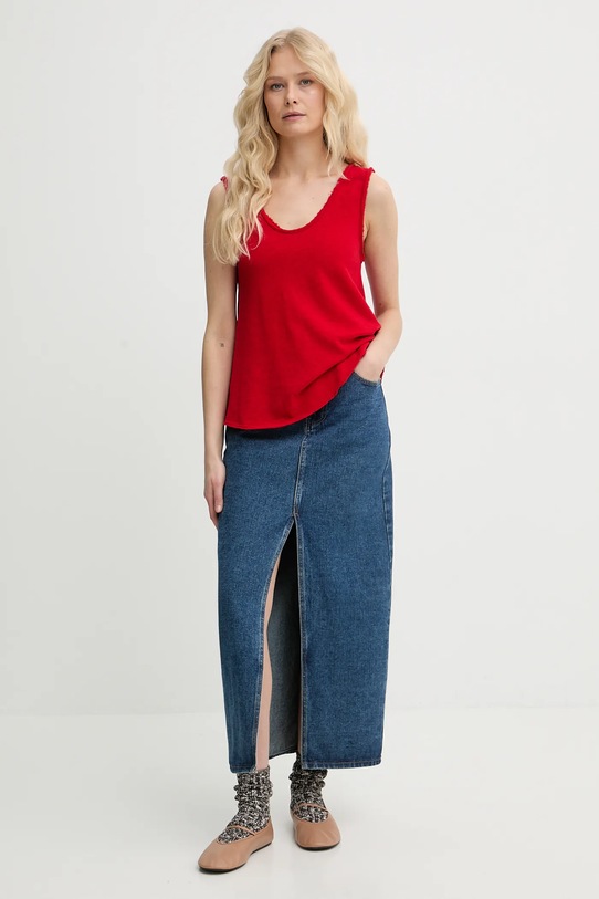 American Vintage top bawełniany SON29G czerwony SS26