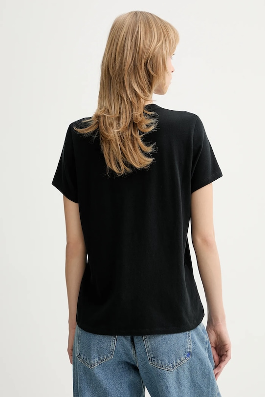 Odzież American Vintage t-shirt bawełniany YKO02C czarny