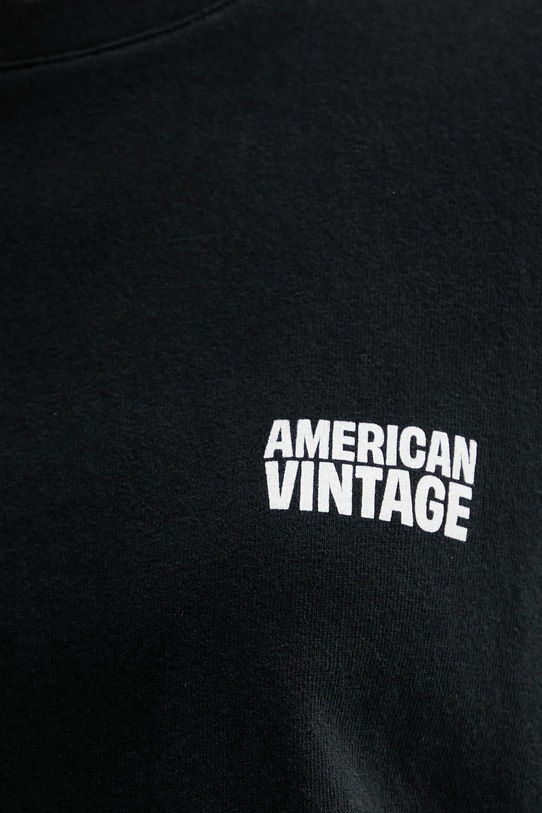 American Vintage t-shirt bawełniany YKO02C czarny