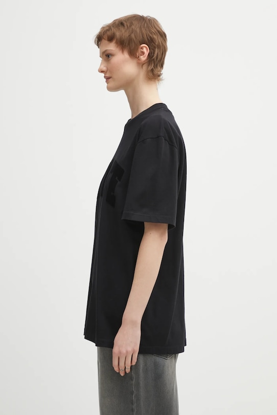 Rotate t-shirt bawełniany 115326100 czarny SS26