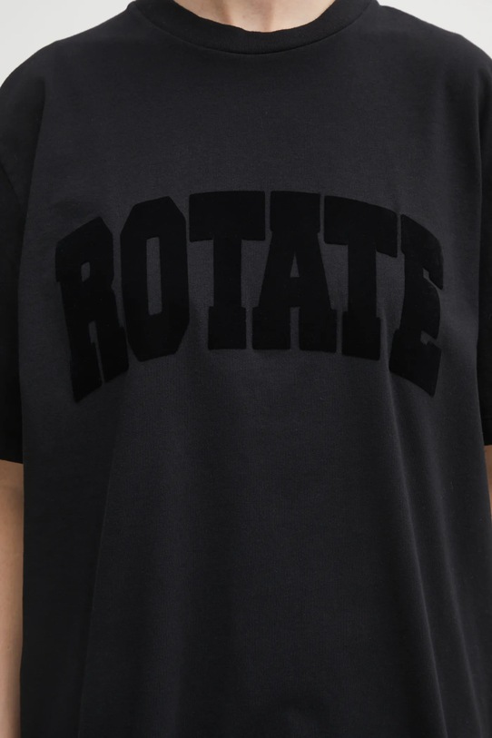 Rotate t-shirt bawełniany czarny 115326100