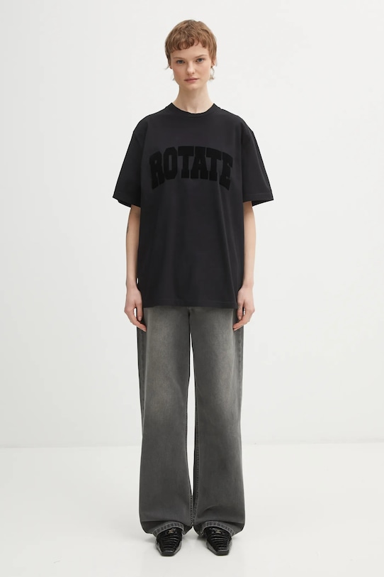 Rotate t-shirt bawełniany 115326100 czarny