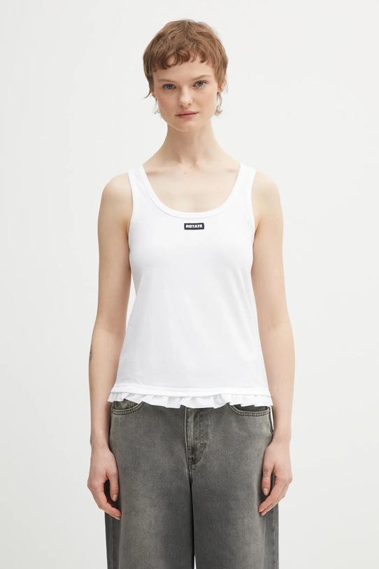 Rotate top bawełniany gładkie biały 115281400