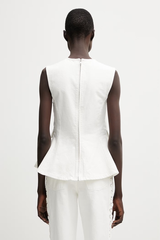 Odzież Rotate bluzka na ramiączkach damska bawełniana gładka 1164032121 beżowy