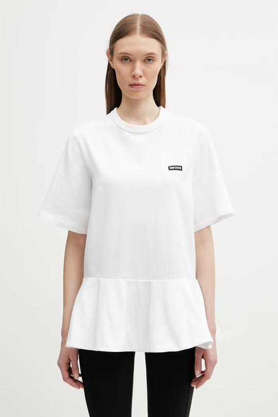 Rotate t-shirt damski bawełniany biały 115589400
