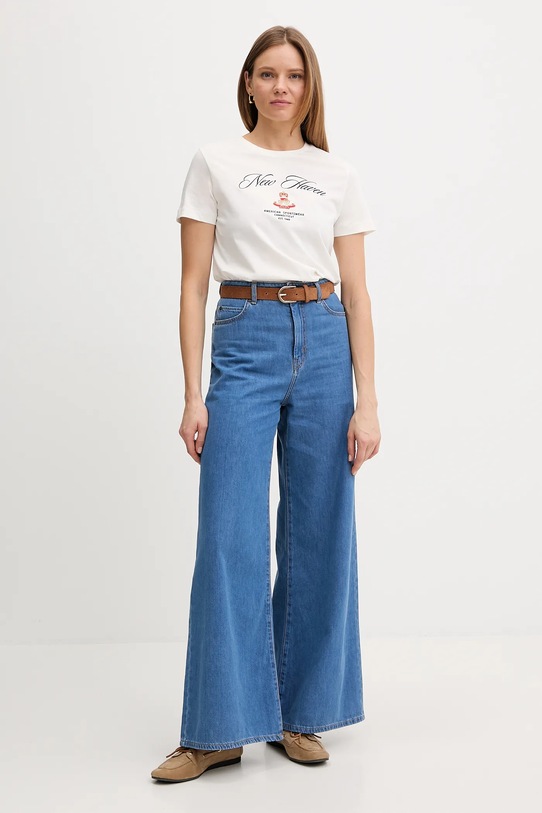 Gant t-shirt bawełniany 4202568 beżowy SS26