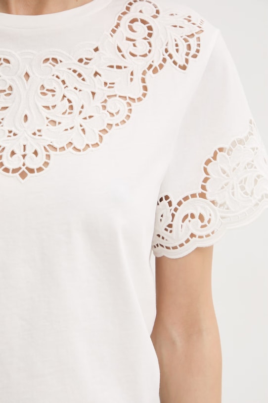 Twinset t-shirt bawełniany 261TP2440 beżowy