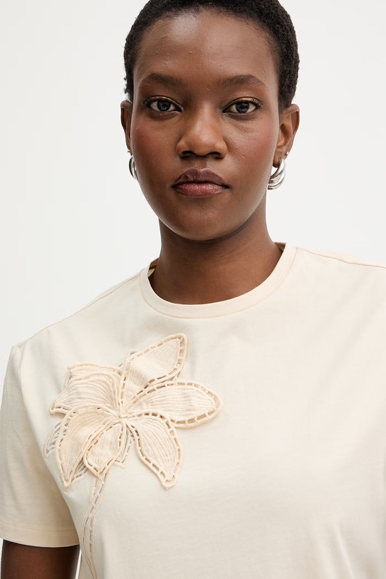 Pamučna majica Twinset bež 261TP2080