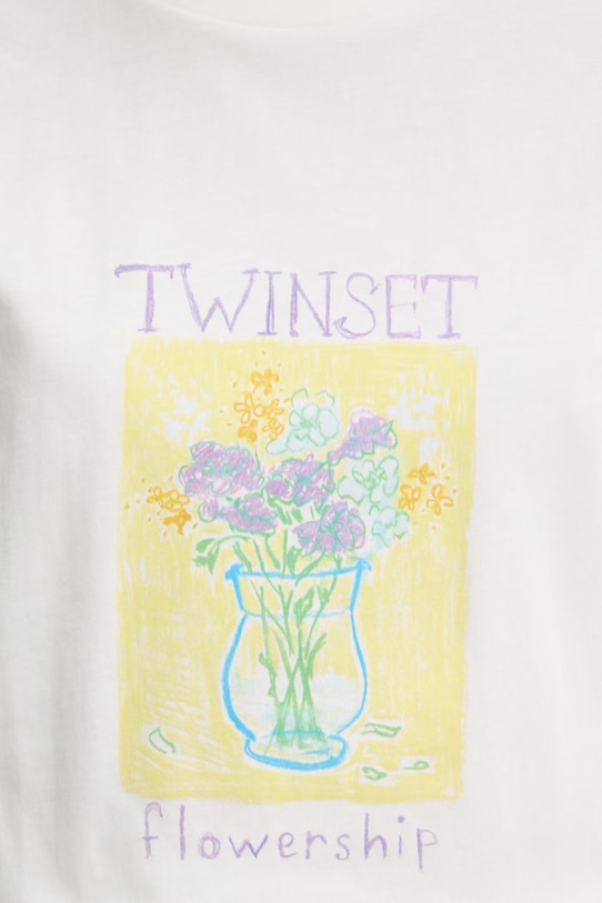 Twinset t-shirt damski bawełniany 261TP2341 biały